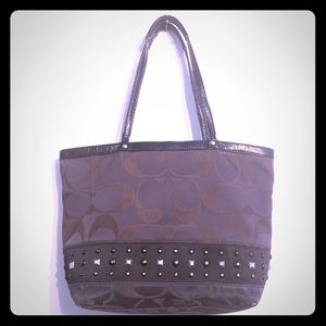 Coach shoulder bag with studs